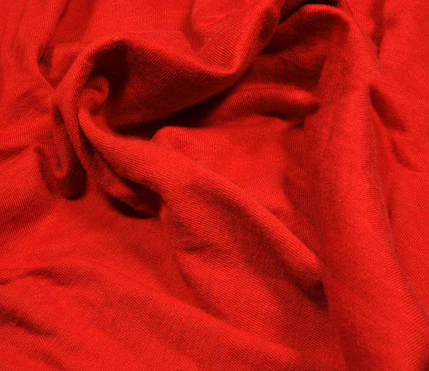 istock Creased Red Cotton Cloth - Heart 144876989
