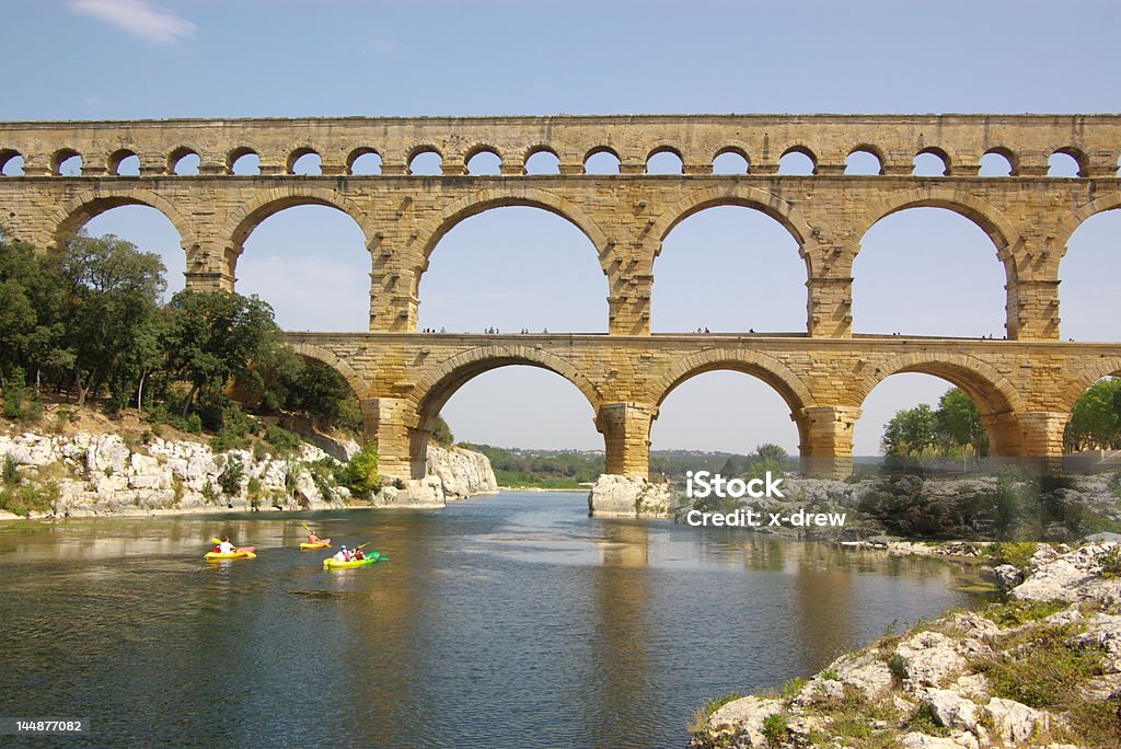 Pont Gard'vista do Rio - Royalty-free Antigo Foto de stock