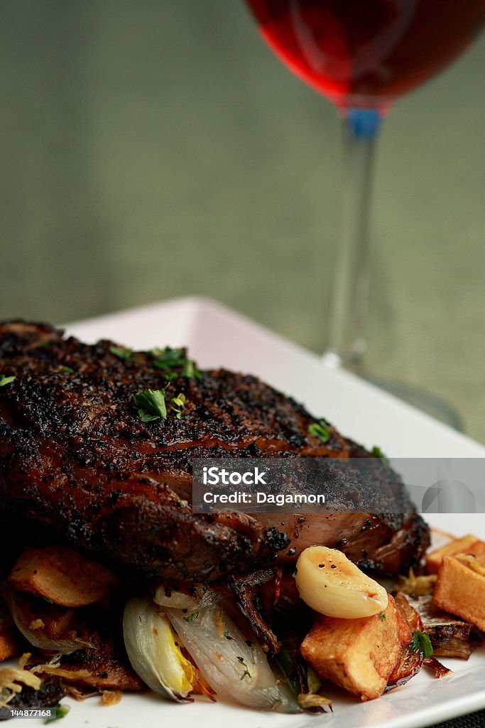 Gegrilltes steak und Rotwein - Lizenzfrei Fleisch Stock-Foto