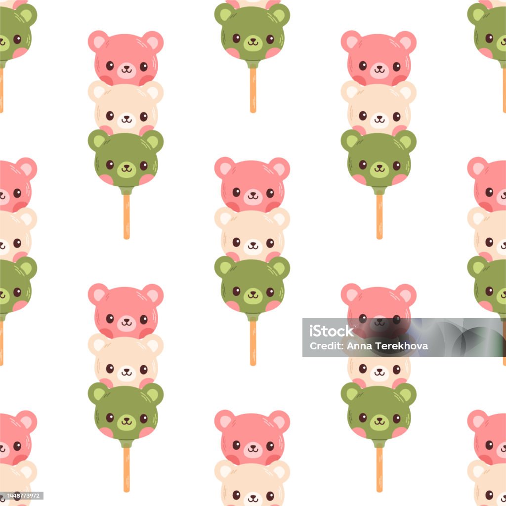 Dango Pattern Dango Seamless Pattern Japanese Traditional Dessert Isolated On White ...