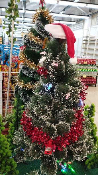 istock Decorated Christmas trees displayed at the mall for sale 1448774668