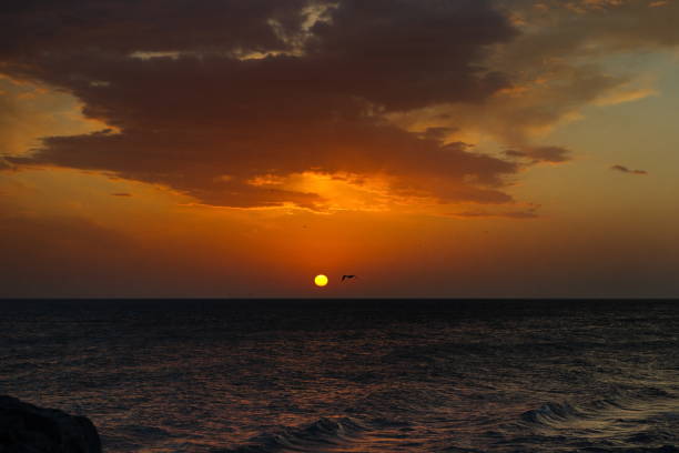 istock Crimson dawn over the Caspian Sea 1448776130
