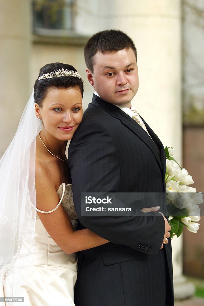 Recém-casado casal - Foto de stock de Abraçar royalty-free