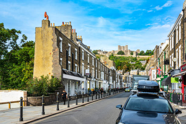Dover,England,United Kingdom - August 27, 2022 : Dover Castle view from Castle Street