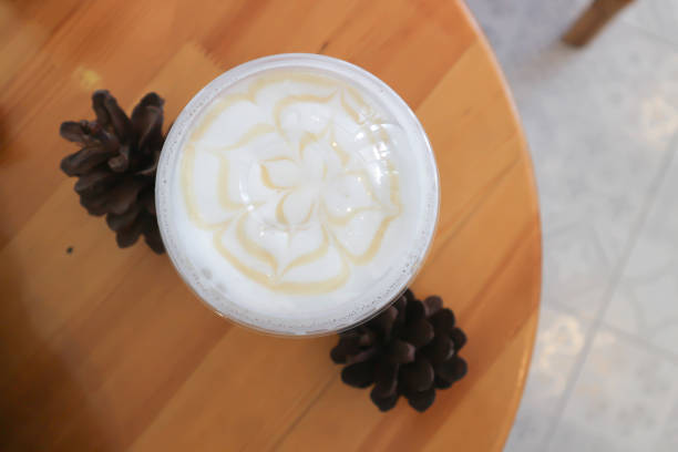 coffee or cappuccino coffee , caramel latte coffee or milk shake for serve