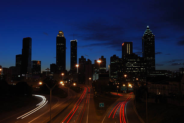 istock Beautiful blue sky at twilight - Atlanta, USA 144878342