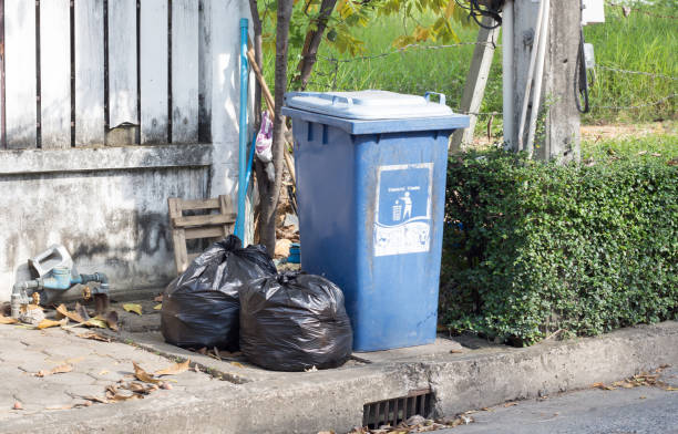 istock trash bin with rubbish pile on outdoor 1448784442