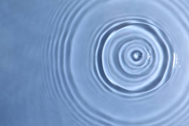 istock Closeup view of water with circles on blue background 1448787070