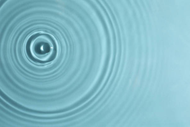 istock Closeup view of water with circles on turquoise background 1448787895