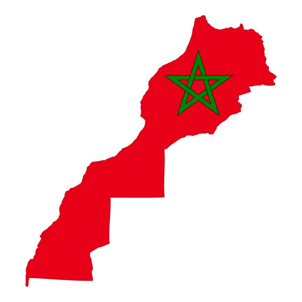 Flag and map of Morocco. Vector illustration in HD very easy to make edits. western sahara stock illustrations