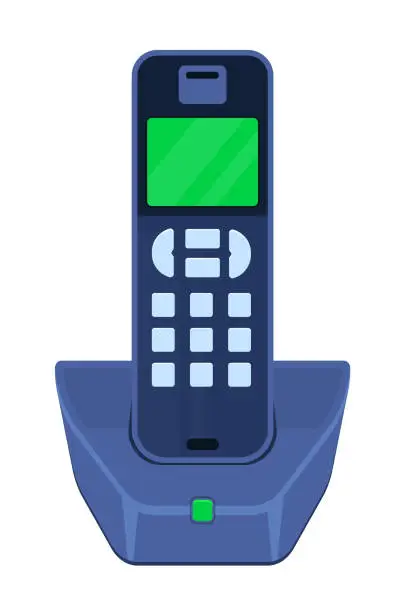 Vector illustration of Fixed cordless telephone - modern flat design style single isolated image