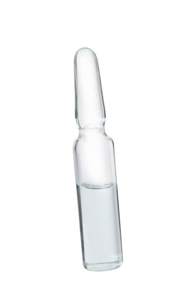 istock Glass ampoule with pharmaceutical product on white background 1448793289