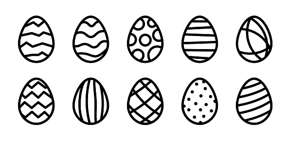 Easter egg. Egg icon. Easter decoration. Vector illustration.