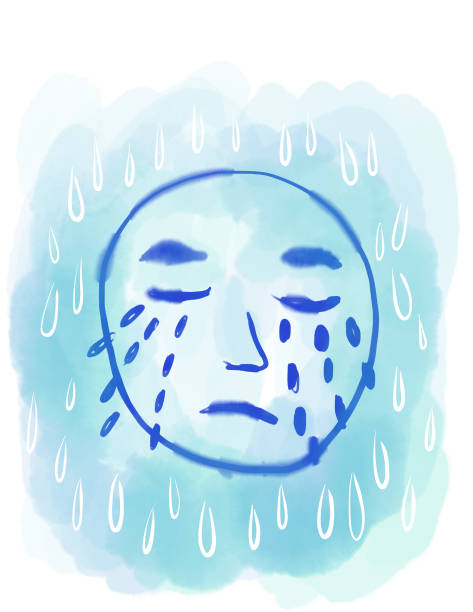 Sad Face Painting vector art illustration