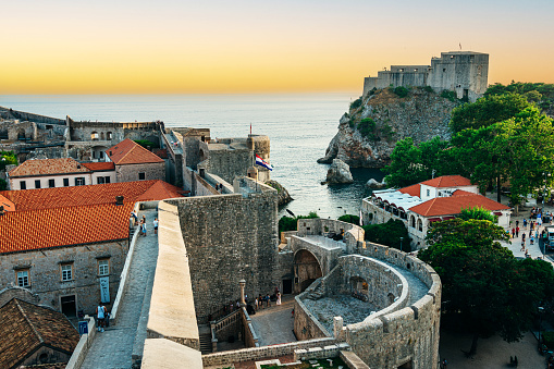 Fort Lovrijenac on a sunny day. Location: Dubrovnik, Dalmatia, Croatia, Europe