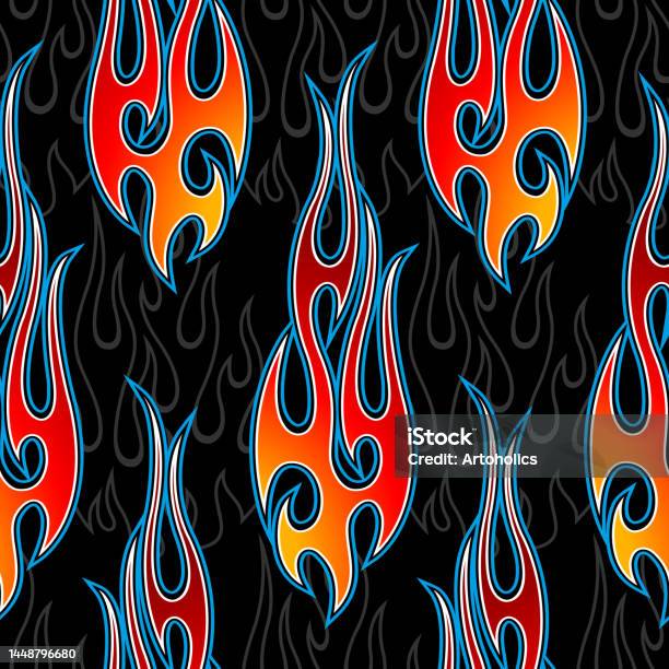 Seamless Pattern Vector Fire Flame Image Fire Repeating Tile Background ...