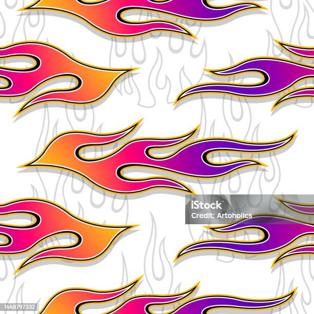 Burning Fire Flame Seamless Pattern Vector Art Image Fire Repeating ...