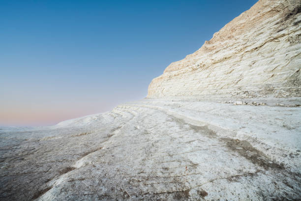 Rocky cliff of the Steps of the Turks in Agrigento,  Sicily, Italy.