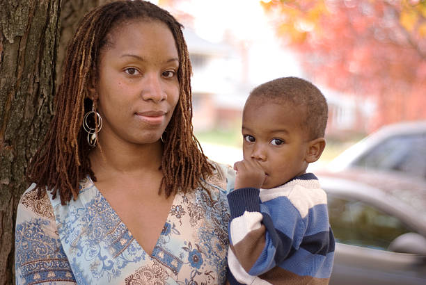 African American family at home
