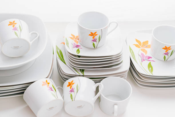 istock cups and plates with the image of flowers 1448804078