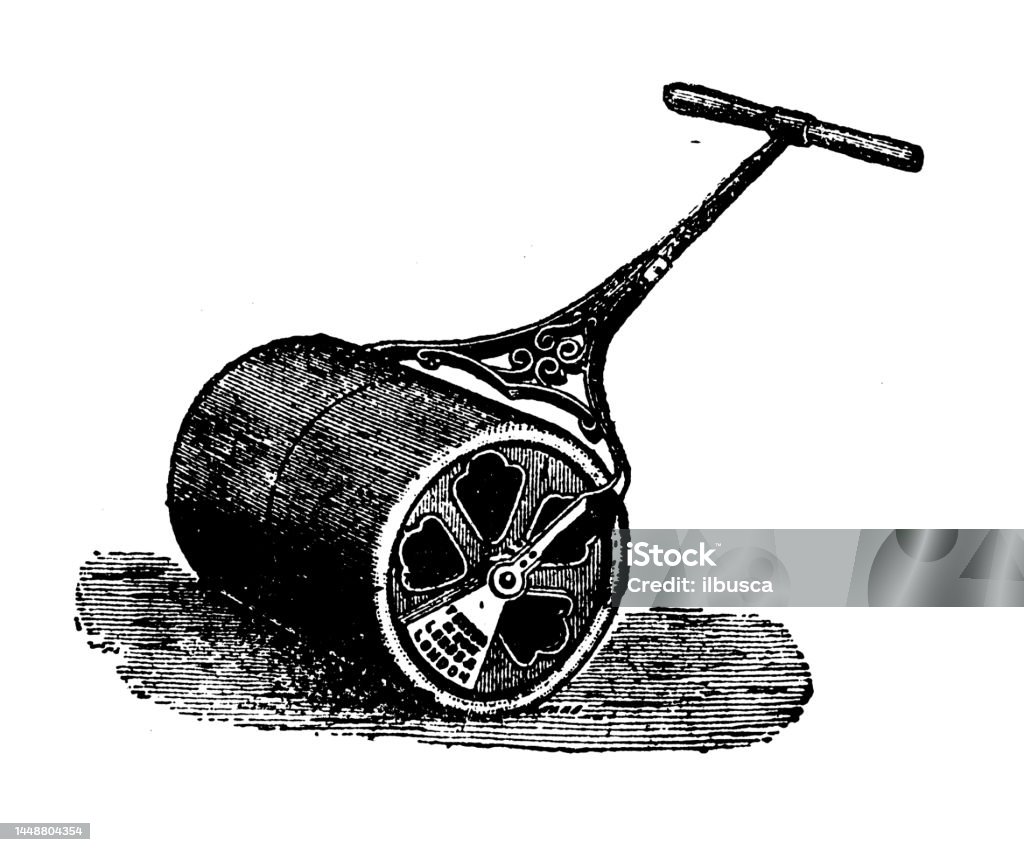 Illustration Raler Antique Engraving Illustration Garden Roller Stock Illustration ...