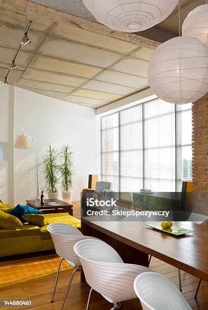 Interior Of A Modern Loft Space Stock Photo - Download Image Now - Apartment, Chair, Design