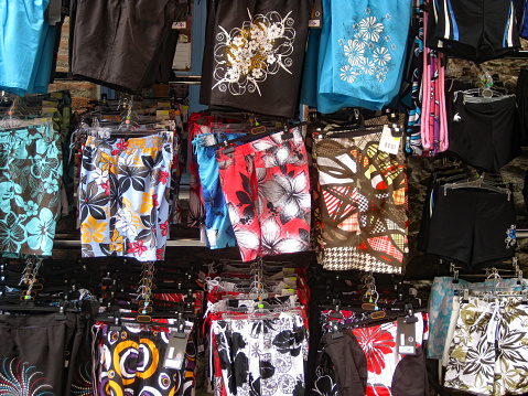 Colourful Mens swimming Shorts outside a Shop in Collioure France