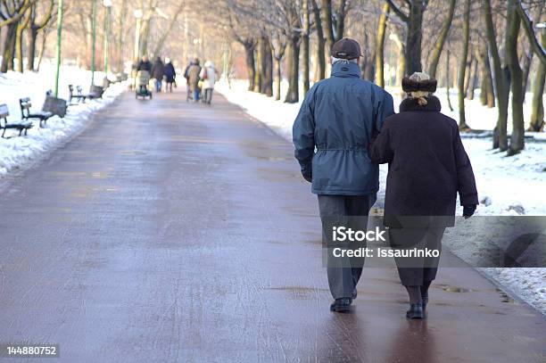 Casal De Seniores - Fotografias de stock e mais imagens de Andar - Andar, Inverno, Terceira idade
