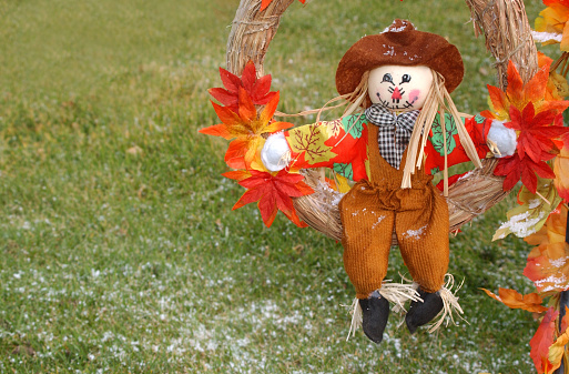 Snowdusted scarecrow