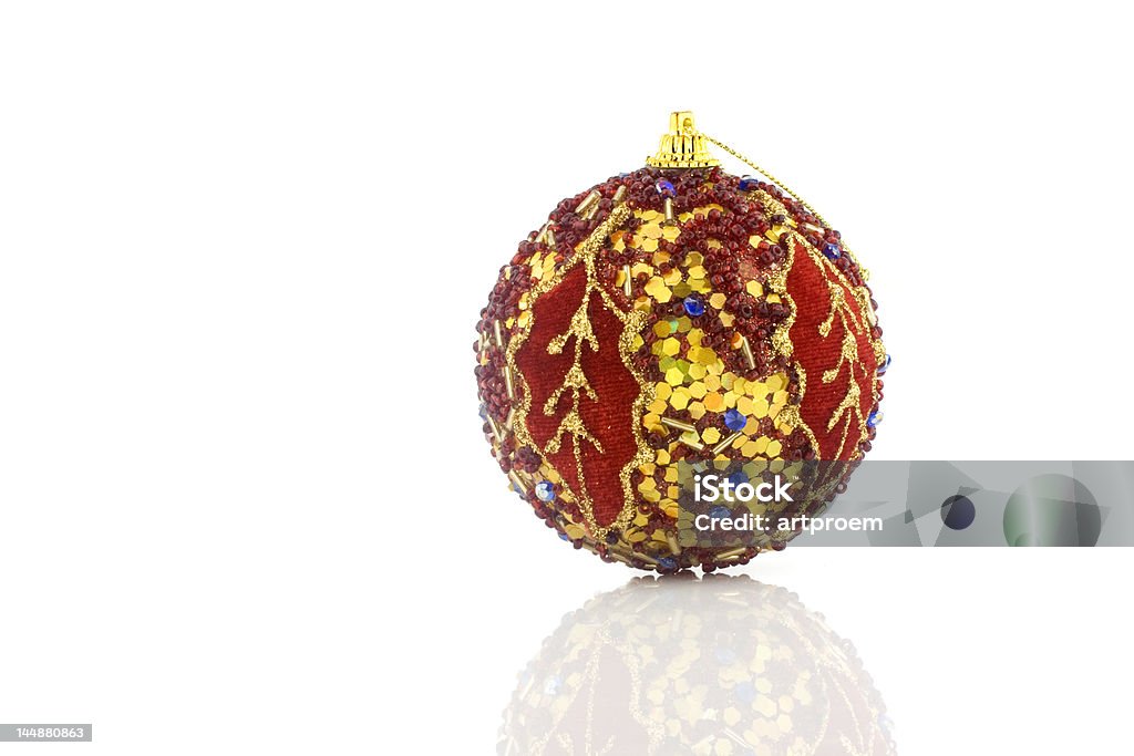 Bola vermelha de Natal - Royalty-free Amarelo Foto de stock