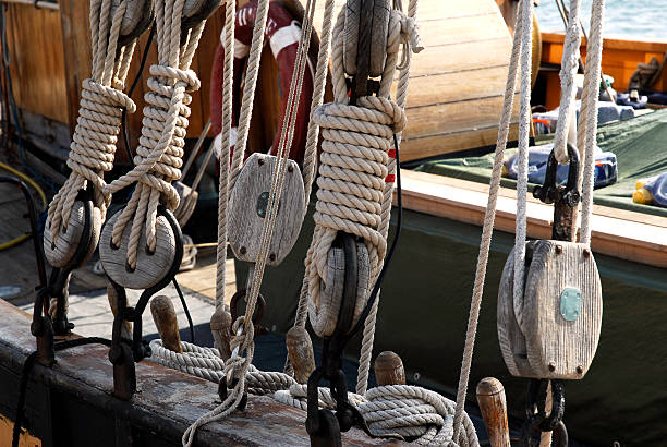 istock Pulleys and fastenings boat 144880879