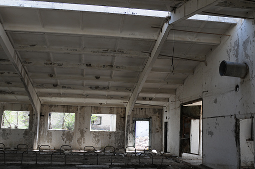 Room of a Building in Chernobyl Exclusion Zone. Ukraine.