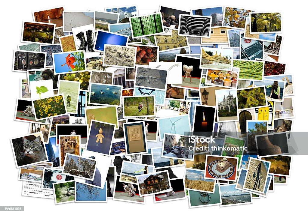 Stack of photos - background Stack of photos isolated from the background Photographic Print Stock Photo