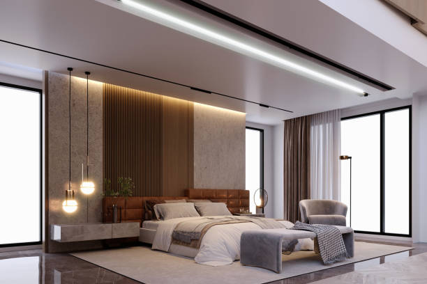 istock 3d rendering,3d illustration, Interior Scene and  Mockup,bed room interior modern style. 1448812104