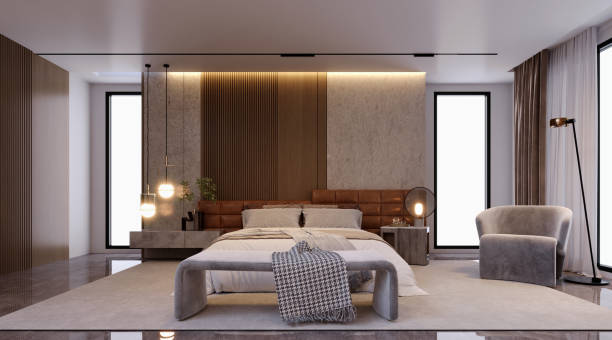 istock 3d rendering,3d illustration, Interior Scene and  Mockup,bed room interior modern style. 1448812106