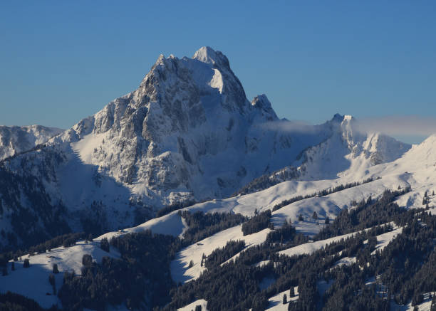 istock Eggli Videmanette ski area and Mount Gummfluh. 1448813634