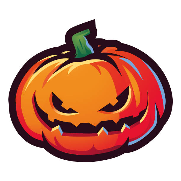 An illustration of Halloween's Jack-o'-Lantern Pumpkin vector art illustration