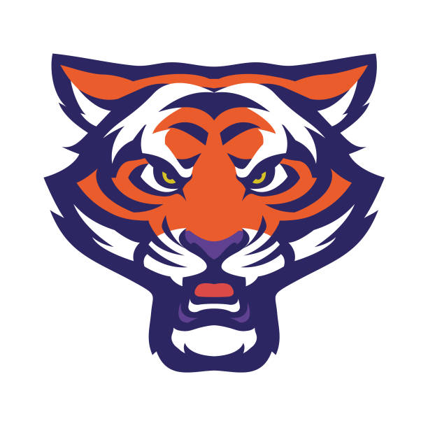 Furious tiger head mascot vector logo illustration vector art illustration