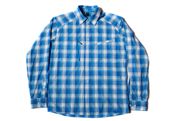 istock Blue long sleeve men's hiking shirt 1448820423