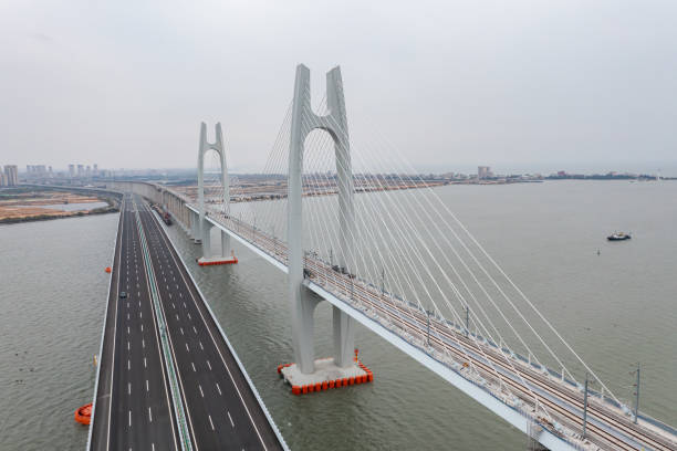 istock Cross-sea highway and cross-sea railway under construction 1448821766