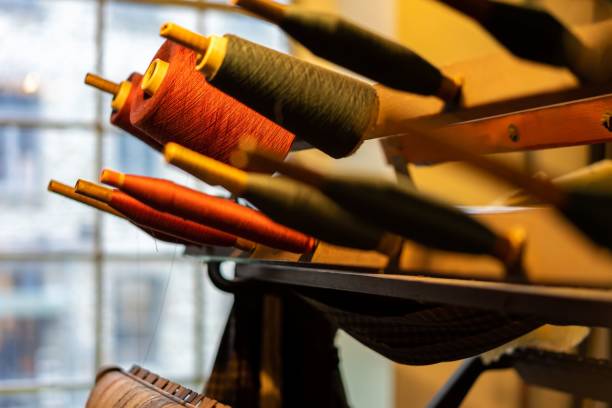 istock Selective shot of the spools of colorful threads 1448824066