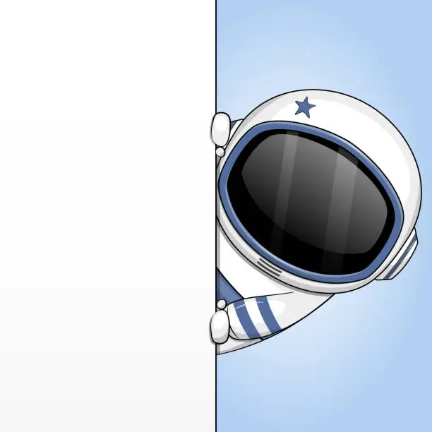 Vector illustration of Banner with cute cartoon astronaut.