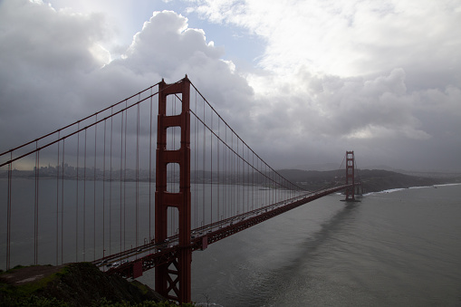 San Francisco Golden Gate Bridge from aircraft