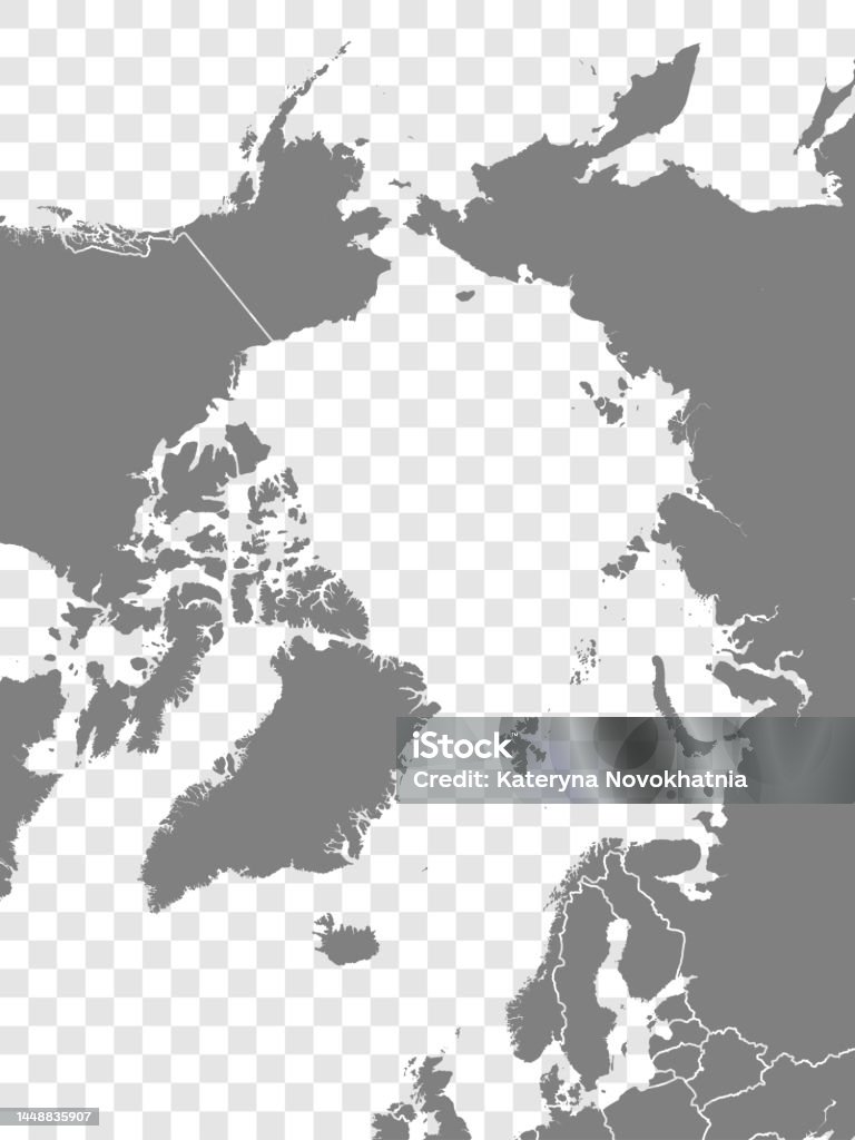 North Pole Map Vector Gray Similar North Pole Map Blank With Borders Of