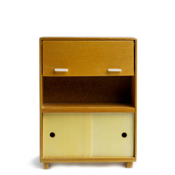 istock Vintage toy wooden cabinet on white background isolate 1448843005