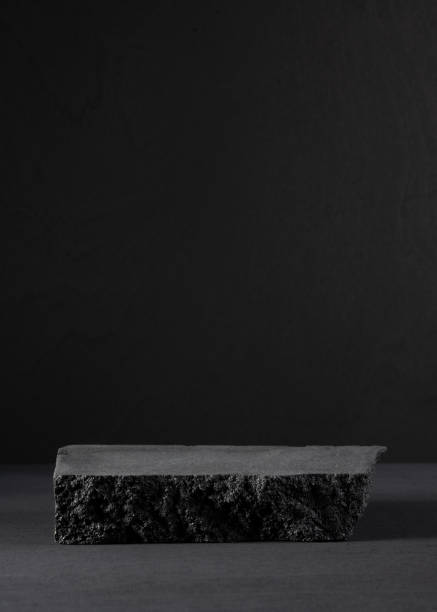 istock Black stone pedestal or podium 1448845823