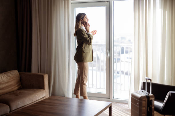 istock Setting up appointments from the hotel room 1448847906