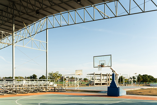 Basketball hoop at the sports court