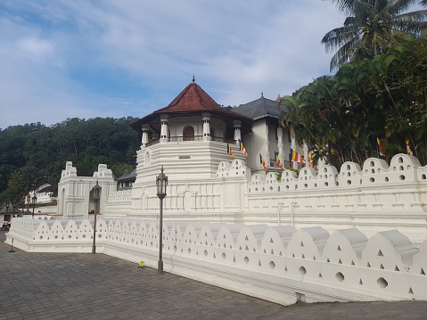 Exterior of temple Of Tooth Relic Of Lord Buddha Kandy Sri Lanka. Sanctuary of the Buddha Tooth Relic