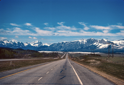 Banff National Park - Approaching Banff - 1985. Scanned from Kodachrome 25 slide.